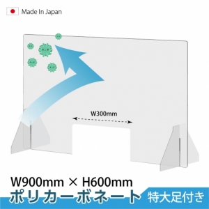 日本製 透明アクリルパーテーション W900×H600mm パーティーション 特大足付き 仕切り板 衝立 仕切り板 衝立 クラスター拡大防止 fpc-9060-m30