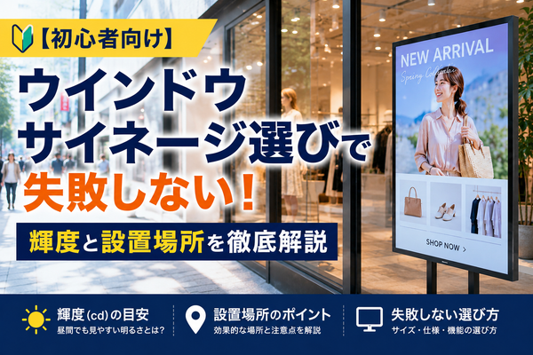 【初心者向け】ウインドウサイネージ選びで失敗しない！輝度と設置場所を徹底解説
