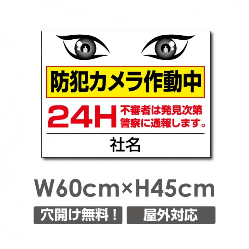 24時間 W600xH450mm カメラ録画中 監視カメラ作動中 camera-207