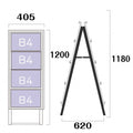 カードケーススタンド看板 B4横8枚 両面 シルバー kdks-b4y8r 4