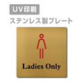 【Ladies Only プレート(正方形)】ステンレスドアプレート strs-prt-113 1