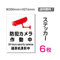 「防犯カメラ作動中」 防犯カメラ作動中看板 標識 標示 sticker-078-6 (6枚組) 1