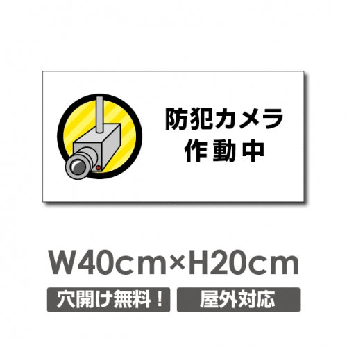 W400xH200mm カメラ録画中 監視カメラ作動中 パネル看板 camera-255