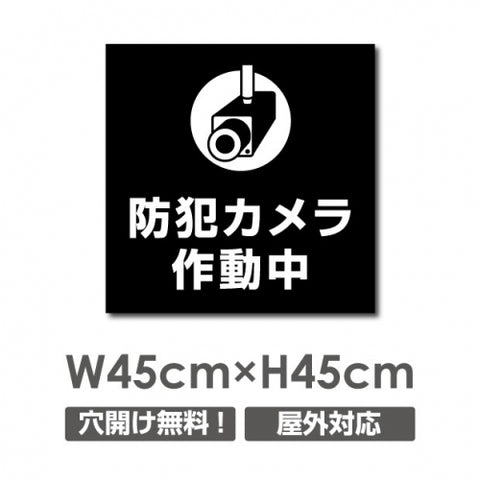 防犯カメラ作動中 パネル看板 プレート看板 W450xH450mm camera-285