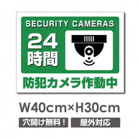 防犯カメラ作動中 パネル看板 プレート看板 W400xH300mm camera-308