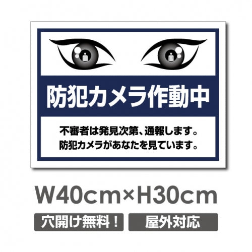 防犯カメラ作動中 パネル看板 プレート看板 W400xH300mm camera-313