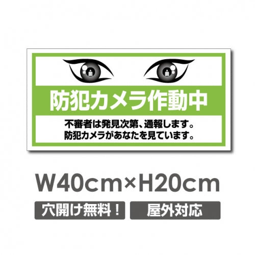 W400xH200mm 防犯カメラ作動中 パネル看板 プレート看板  camera-333