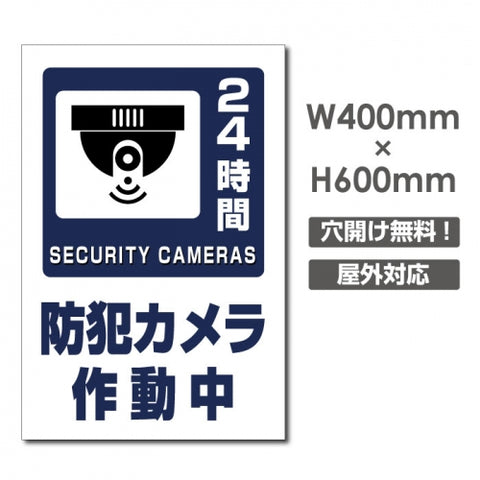 W400xH600mm カメラ録画中 監視カメラ作動中 パネル看板 camera-373