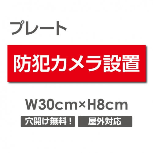 防犯カメラ設置  パネル看板 プレート看板 W300xH80mm camera-384