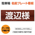 駐車場 名入れプレート W300×H100mm 名前看板 オーダーサイン 屋外対応 表示プレート シンプルデザイン MZ-004 1