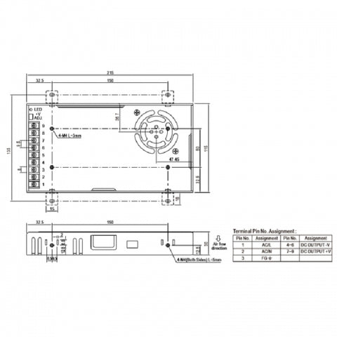 MeanWell LRS-350-12 AC DC電源 DC12V スイッチング電源 350W 12V 29A