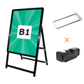 A型スタンド看板 B1 片面 屋外対応 防風 風対策セット 付属品付き 3点セット シルバー ブラック 木目 店舗用看板 3SET-JC-B1-S 5