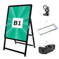 A型スタンド看板 B1 片面 屋外対応 防風 風対策セット 付属品付き 4点セット シルバー ブラック 木目 店舗用看板 4SET-JC-B1-S 7