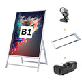 A型スタンド看板 B1 片面 屋外対応 防風 風対策セット 付属品付き 4点セット シルバー ブラック 木目 店舗用看板 4SET-JC-B1-S 8