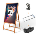 A型スタンド看板 B1 片面 屋外対応 防風 風対策セット 付属品付き 4点セット シルバー ブラック 木目 店舗用看板 4SET-JC-B1-S 6