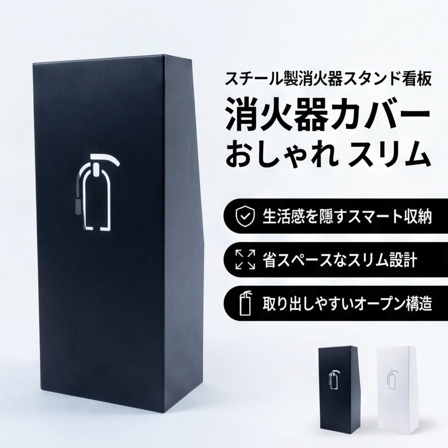 スチール製 消火器スタンド 消火器カバー おしゃれ スリム設計 省スペース 店舗・オフィス用 MC3A-520