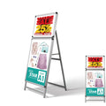 A型スタンド看板 A1・A2対応 複数展示用 片面仕様 屋外対応 耐候 軽量 アルミフレーム 折りたたみ式 スタンドサイン 店舗用看板 シルバー a2a1-s 2