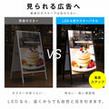 LED A型スタンド看板 A1 両面 高輝度 3000lux 光るポスターパネル 電飾看板 メニューボード 折りたたみ 屋内用 ブラック ホワイト f-led-pu-a1d 5