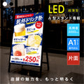 LED A型スタンド看板 A1 片面 高輝度 3000lux 光るポスターパネル 電飾看板 メニューボード 折りたたみ 屋内用 ブラック ホワイト f-led-pu-a1s 2