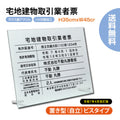 宅地建物取引業者票 H35cm×W45cm 自立タイプ 化粧ビス付き 業者票 許可票 標識 事務所 g-tr-stand 1