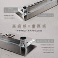 表札 おしゃれ 戸建て ガラス×ステンレス 約W190mm×H90mm 門柱 新築祝い gs-nmpl-1057 3