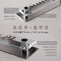 表札 おしゃれ 戸建て ガラス×ステンレス 約W155mm×H55mm/約W185mm×H45mm 門柱 新築祝い gs-nmpl-1059 3