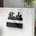 表札 戸建て ステンレス アクリル デザイン限定  シンプル 戸建 2世帯 住所 ネームプレート gs-nmpl-1063 1