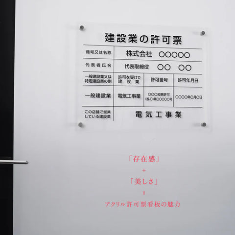 令和7年改正版 宅地建物取引業者票 透明アクリル5mm W450×H350mm 法定看板 事務所用 gspl-5tr