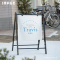 A型スタンド看板 W530×H735mm 透明板 アルミフレーム マグネット対応 屋外対応 パネルスタンド 店舗看板 立て看板 案内板 標識 カフェ・美容室・サロン用 ブラック・ホワイト na-450c 1