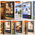 LEDパネル 光るポスターフレーム 下部LED表示 A1 A2 B2 壁掛け 4000lux スマホAPP操作 フルカラー 電光掲示板 電飾看板 店舗販促 飲食店 居酒屋 lmin 8