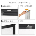 LEDポスターパネル A1サイズ 屋内用 薄型 角丸 フロントオープン 磁石式 W630×H880mm ポスターフレーム シルバー ブラック MGL-30R 3