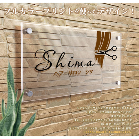 お店・会社看板 銘板 マンション・アパート名称銘板 化粧ビス止め サインプレート 店舗・事務所用 gs-pl-tomeicolor-400-200