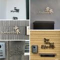 表札 ステンレス 戸建て 玄関 漢字+ローマ字 切り文字 ゴールド 門柱 玄関 かっこいい おしゃれ かわいい 小さいサイズ DIY ルームナンバー 番地 筆記体 手書き風 住所だけ sh-s0004 6