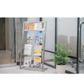 パンフレットスタンド 3段 カタログスタンド W750×D390×H1390mm 雑誌ラック 大容量 ディスプレイスタンド 店舗用 tks-fr14075-ss 7