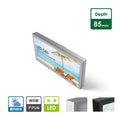LED内照式壁面看板 W900×H600mm 薄型 アクリル面板 片面仕様 ファサード看板 シルバー/ブラック WD85-900-600 1