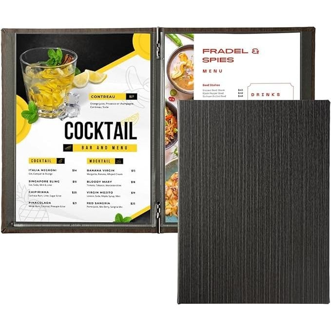 和洋メニューブック B5 洋風 和風 メニューカバー 品書き おしゃれ レストラン 飲食店 メニュー表 ファイルブック 業務用 高級 メニュークリップ式 yyb-cp03