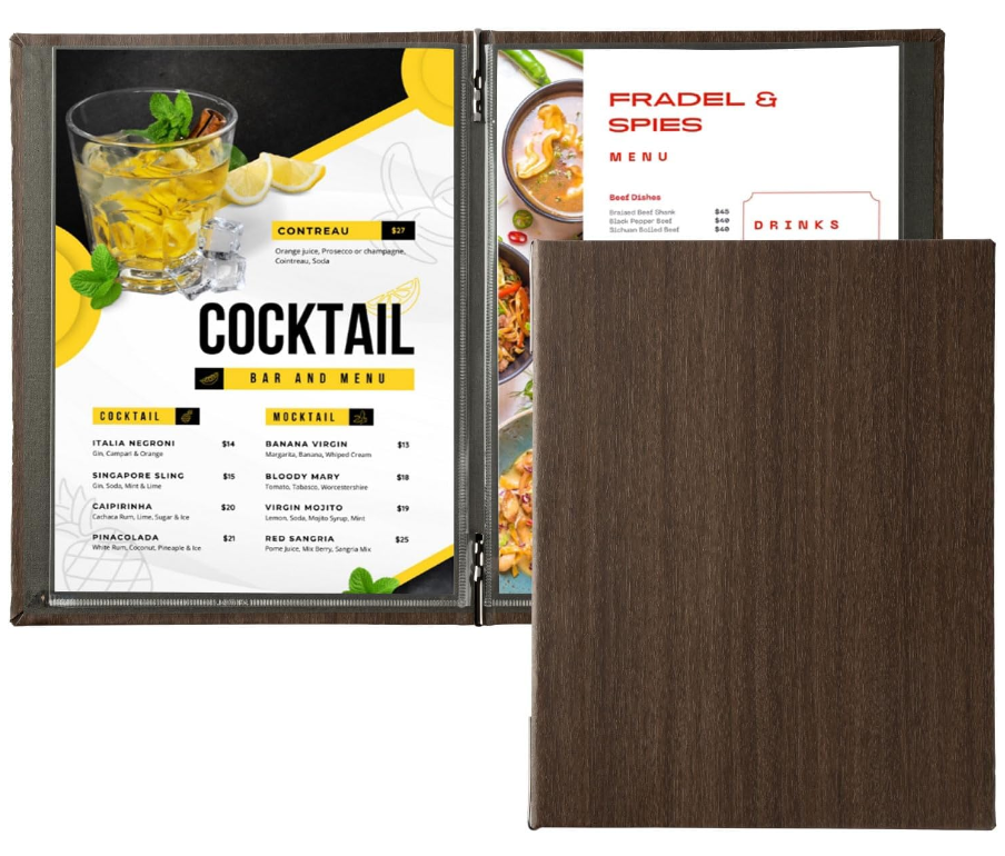 和洋メニューブック B5 洋風 和風 メニューカバー 品書き おしゃれ レストラン 飲食店 メニュー表 ファイルブック 業務用 高級 メニュークリップ式 yyb-cp03