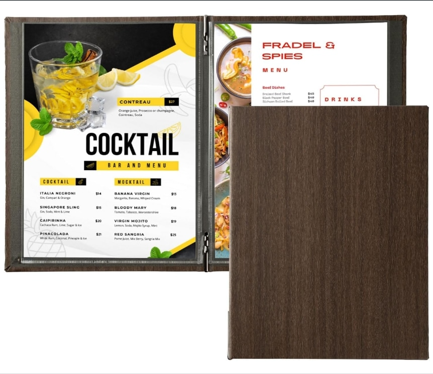 和洋兼用メニューブック メニューブック A4 バインダー 洋風 和風 メニューカバー おしゃれ 飲食店 メニュー表 ファイルブック 業務用 高級 yyb-cp05