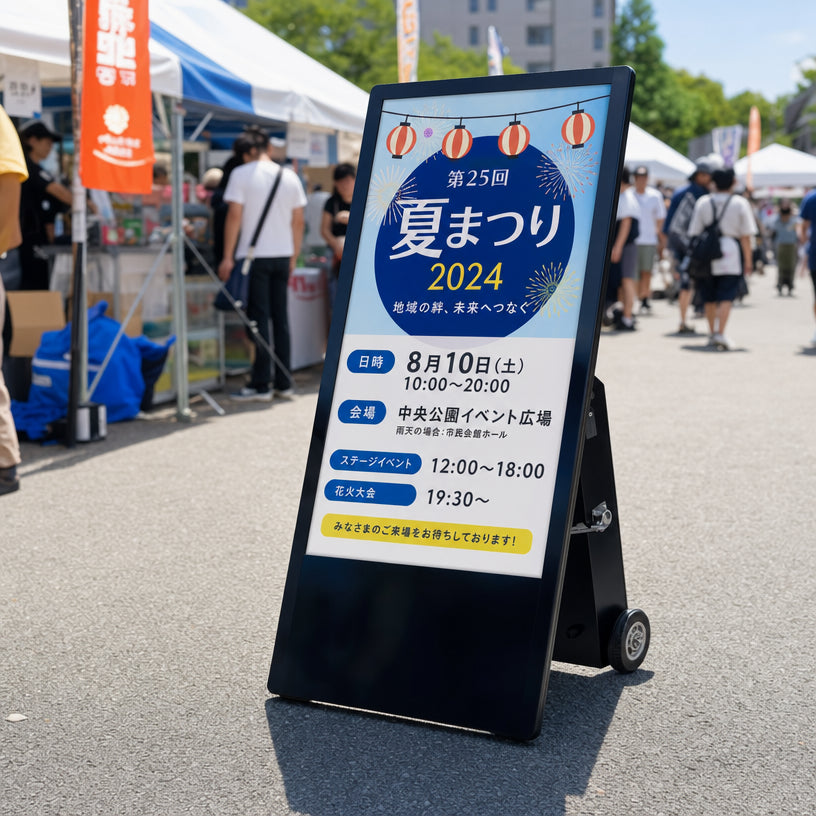 バッテリー式ポータブルサイネージ
