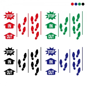 フロア誘導シール 床面貼付ステッカー 誘導 標識 案内シール 矢印 滑り止め 日本製 fs-s-14