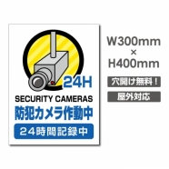防犯カメラ作動中 パネル看板 プレート看板  W300xH400mm camera-293