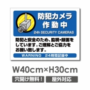 防犯カメラ作動中 パネル看板 プレート看板 W400xH300mm camera-301