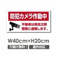 W400xH200mm 防犯カメラ作動中 パネル看板 プレート看板  camera-316