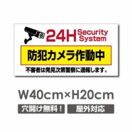 W400xH200mm 防犯カメラ作動中 パネル看板 プレート看板  camera-321