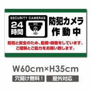 防犯カメラ作動中 パネル看板 プレート看板 W600xH350mm camera-346