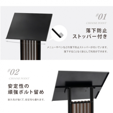 メニュースタンド W56xD38xH112cm 木紋 青海波  案内スタンド TKS-KMD03