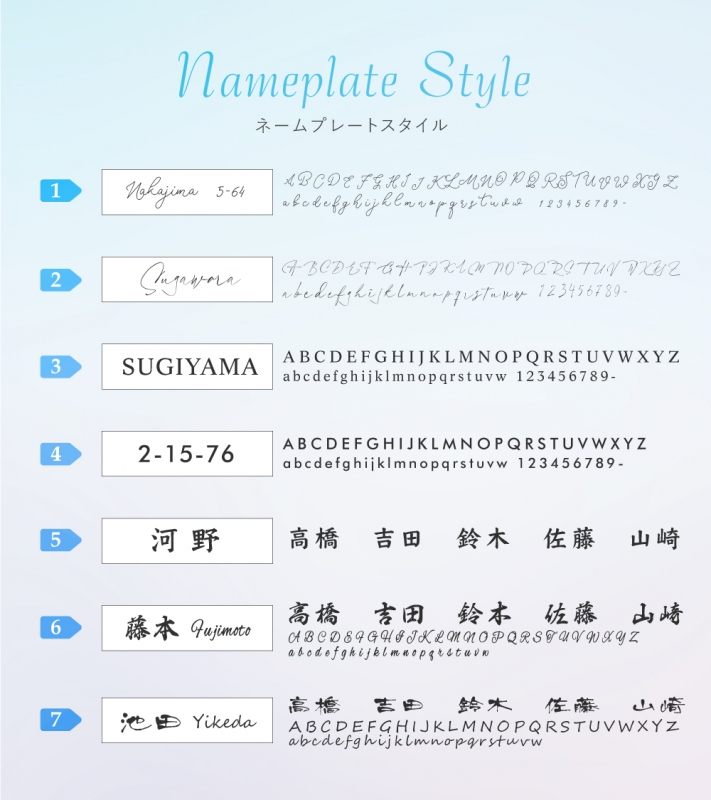 表札 シール タイル+二層板「アッシュグレー ブルー 薄水色」 北欧 コンパクト 貼り付けタイプ tairu-02