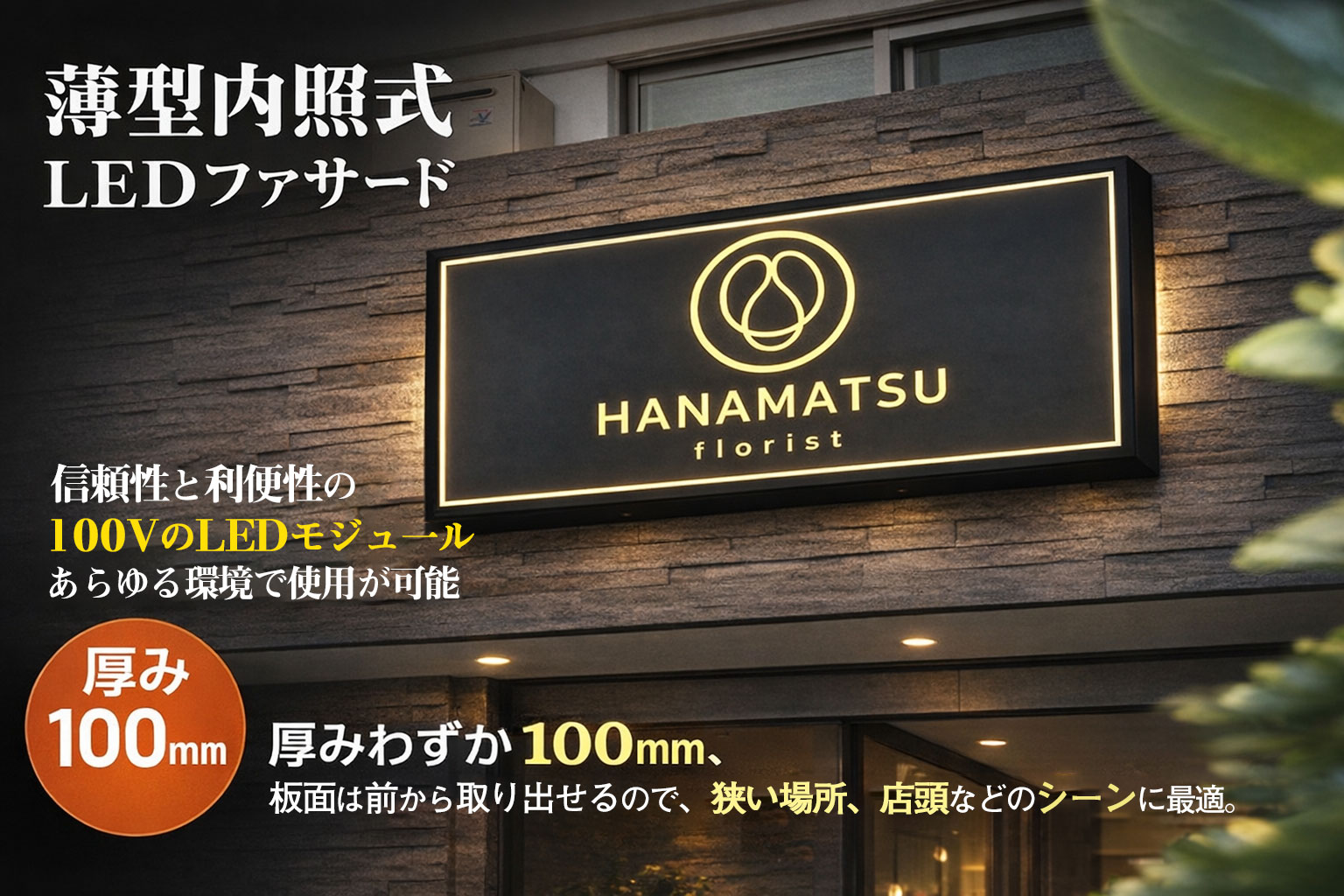 壁面ファサード看板 WD100シリーズ